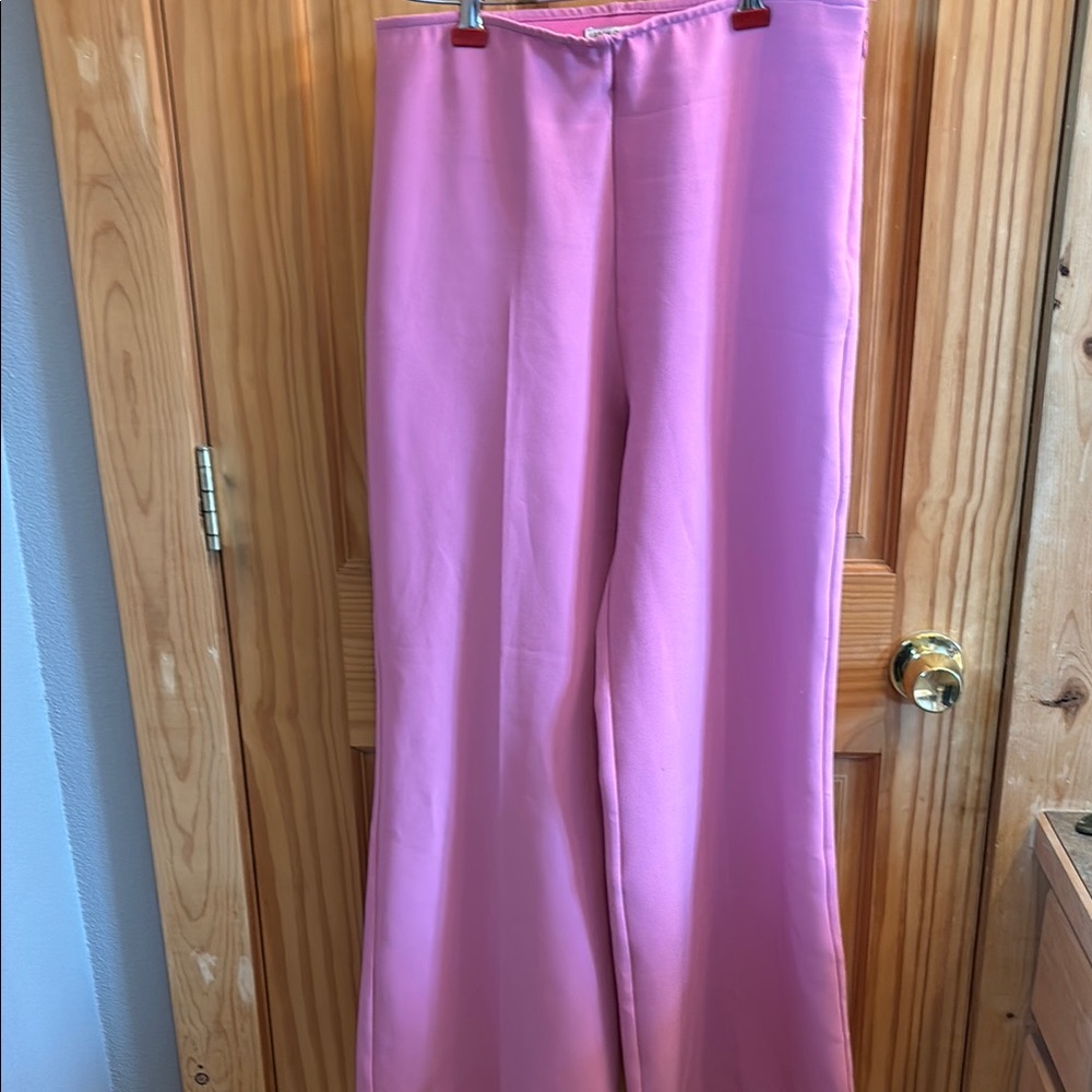 Pink Wide-Leg Pants